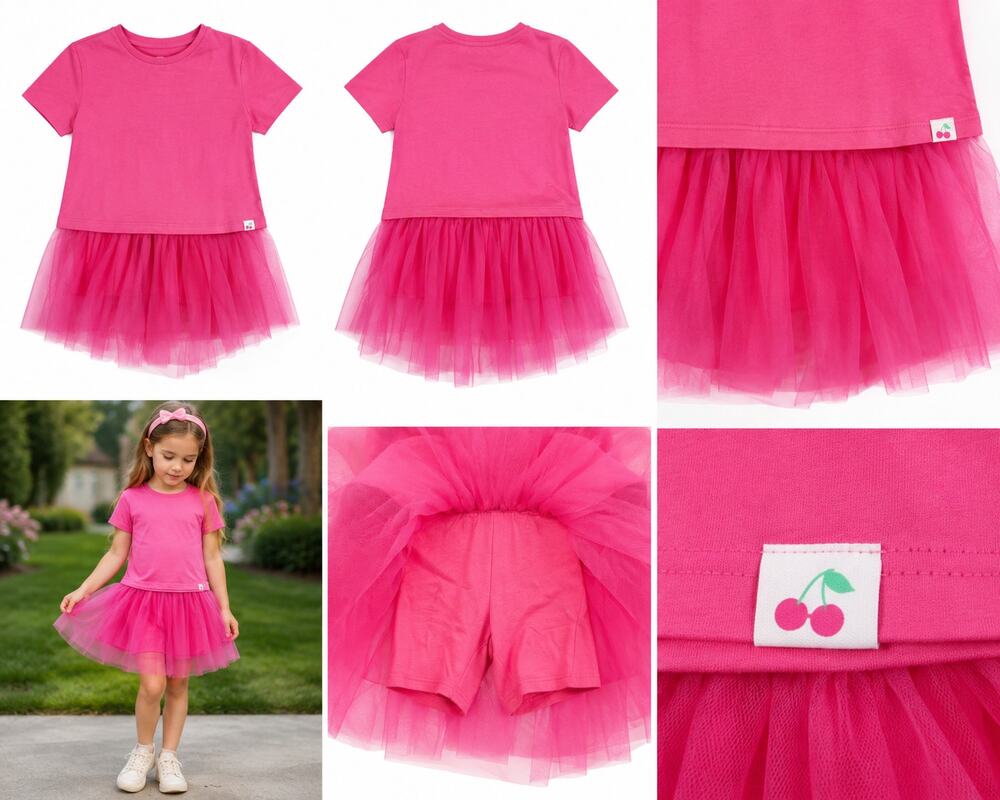 Wonder Nation Girls Pink Tulle Skirt Set – Size 7